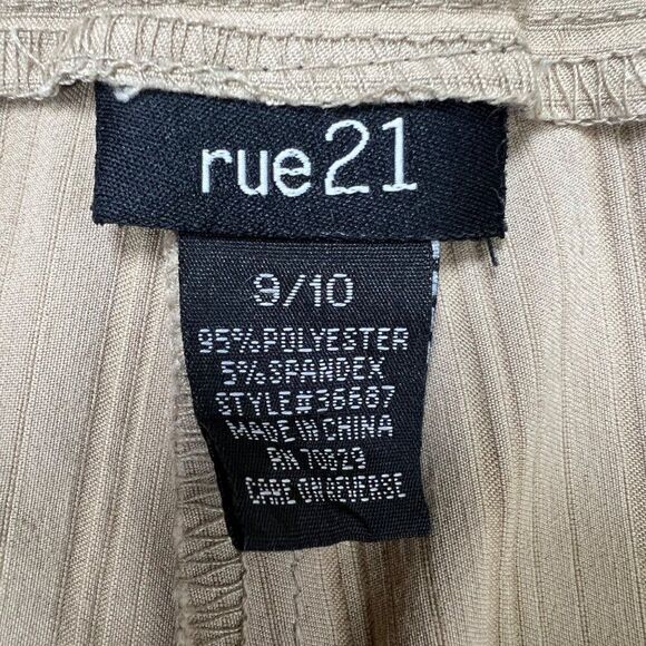 Women's Vintage Y2K Khaki Striped Classy Low Rise Bootcut Chino Dress Pants / 9 - Picture 7 of 7